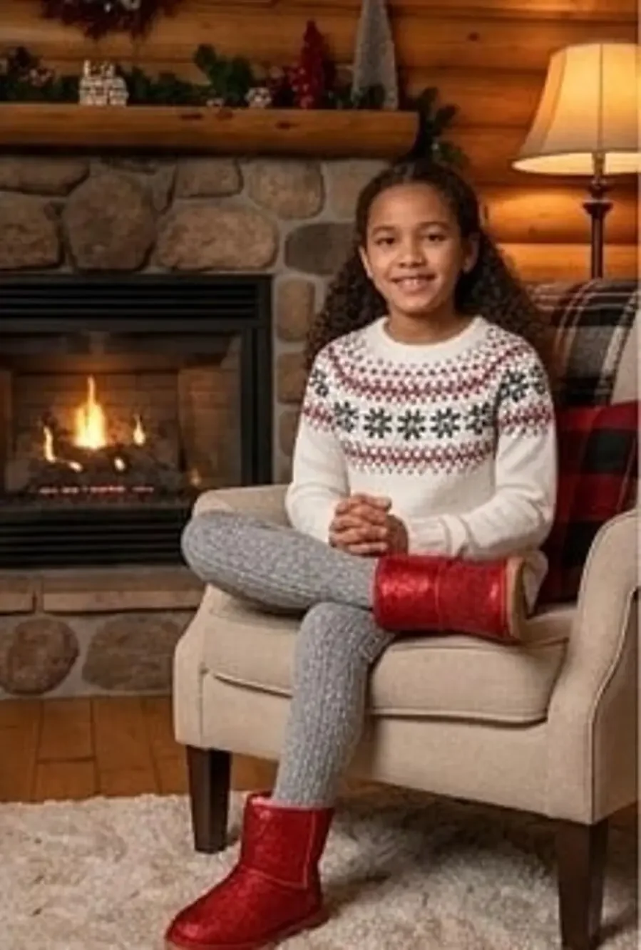 UGG❤️Unisex-Child K Classic Ii Metallic Sparkle Fashion Boot sz4